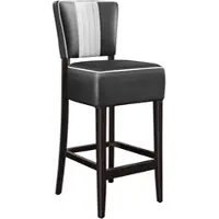 GGM Möbel 2er-Set Diner Barhocker | Leder | Schwarz | American Barhocker, American Diner Barhocker