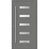 Haustuerenland.de Aluminium Haustür nach Maß "AGADA" 90 mm RC2 Graualuminium RAL 9007 beidseitig außen öffnend DIN rechts