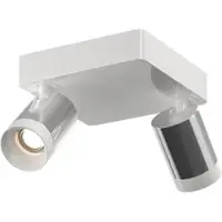 Grau Set Spot Duo 17x17 LED-Deckenstrahler-Aluminium poliert/Weiß-mit LED (2700K)