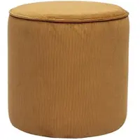 Miliboo Runder Pouf aus gelbem Cord-Samt D40 cm PAUL