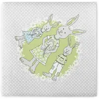 Sovie HORECA Serviette Familie Bommel in Grün-Grau aus Linclass Airlaid 40 x 40 cm, 50 Stück - Ostern