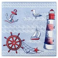 Sovie HORECA Serviette Meeresbrise in Blau aus Linclass Airlaid 40 x 40 cm, 50 Stück - Maritim