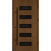 Haustuerenland.de Aluminium Haustür "AGADA" 82 mm RC2 BLACKLINE Golden Oak holzähnlich beidseitig außen öffnend DIN rechts