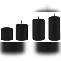 Kopschitz Kerzen 4er Set Adventskerzen abgestuft Schwarz Ø 5 cm (Höhen 6, 8, 10 und 12 cm)