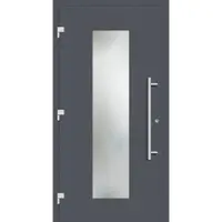 Haustuerenland.de Haustür "JULE" 79 mm RC3 Schiefergrau RAL 7015 beidseitig außen öffnend DIN links