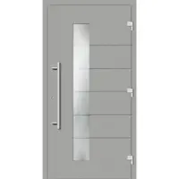 Haustuerenland.de Haustür "GESINE" 79 mm RC3 Weißaluminium RAL 9006 beidseitig außen öffnend DIN rechts