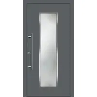Haustuerenland.de Haustür "JULE" 79 mm RC3 Edelstahl Basaltgrau RAL 7012 beidseitig innen öffnend DIN links