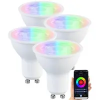 Luminea Home Control 4er-Set LED-Spots GU10, RGB-CCT, 4,8 W (ersetzt 35 W), für ZigBee