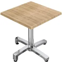 GGM Möbel WBO | Bistro Außen Tisch | B:T:H 70 x 70 x 78,5 cm | Eiche / Aluminium | Quadratisch