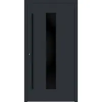 Haustuerenland.de Aluminium Haustür "MAJA" 90 mm RC2 BLACKLINE Anthrazit RAL 7016 beidseitig innen öffnend DIN links