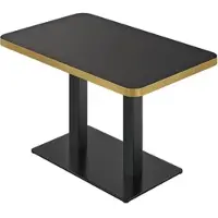GGM Möbel DM | Bistro Tisch | 120 x 70 cm | H 74 cm | Schwarz Glanz | Gestell: Schwarz