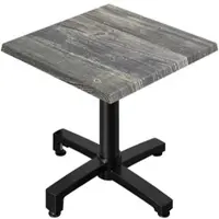 GGM Möbel WBO | Bistro Außen Tisch | B:T:H 70 x 70 x 78,5 cm | Rustikal Kiefer / Schwarz | Quadratisch | Zusatzgewicht