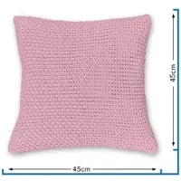 Wometo Kissenbezug Strick 45x45 rosa - Reißverschluss OEKO-TEX Dekokissen Sofakissen warme weiche Kissenhülle mit edlem und schlichtem Strickmuster rosa