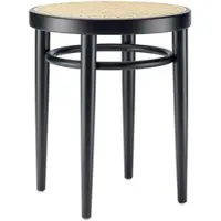 Thonet - 214 RH Hocker, Rohrgeflecht mit Kunststoffstützgewebe / Buche schwarz (TP 29)