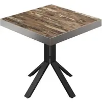 GGM Möbel BE | Bistro Tisch | 80 x 80 x 77 cm | Quadratisch | Edelstahl Rand | Vintage Old / Schwarz