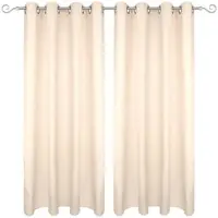 Bestgoodies Dekoschal Ellen Ösen Blickdicht 2er Pack - 140x225 cm Beige