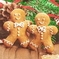 Home Fashion , Ginger Bread Men, Lunch-Servietten aufgefaltetes Maß 33 cm x 33 cm, im Viertelfalz, 20 Stück pro Pack, 12 Pack pro Karton
