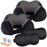 Newgen medicals 2er-Set Ergonomisches Nackenkissen, Memory-Schaum, 3-teilig, Reise-Set