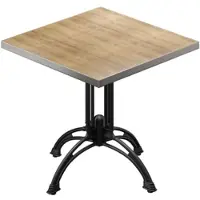GGM Möbel BMLG | Bistro Tisch | 80 x 80 x 75 cm | Quadratisch | Edelstahl Rand | Eiche / Schwarz