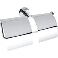 BRILLANTBAD BOMEGA Papierrollenhalter 2 fach mit Deckel Messing Chrom poliert 270x140x107 mm für Bad & WC >> zum Bohren oder Kleben*