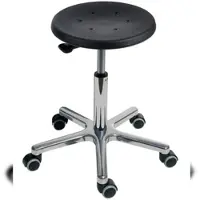 Proregal Antistatischer Drehhocker Indianapolis, ESD-Sitz, Sitzhöhe 44-62cm, Tragfähigkeit 110kg, Polyurethane-Sitz, Aluminium-Fußkreuz, Rollen