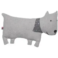 David Fussenegger Kissen gefüllt Juwel 'Hund' 20 x 40 cm Filz - Grau