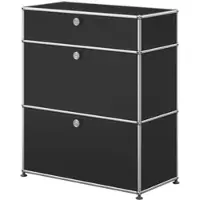 USM United Soft USM Haller Highboard mit zwei Klapptüren, zwei Zwischentablaren Graphitschwarz