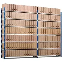 Proregal Aktenregal MAXIMUS Einseitig HxBxT 200x100x34cm, 6 Ebenen, offener Fachboden, bis zu 72 Archivordnern, Lichtblau/Lichtgrau