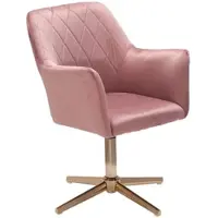 KADIMA DESIGN Schreibtischstuhl Rosa Samt Design Drehstuhl mit Lehne, Schalenstuhl 120 kg Höhenverstellbar, Arbeitsstuhl ohne Rollen, Stuhl Schreibtisch