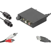 Auviso Audio-Konverter digital zu analog, mit optischem Audio- & Cinch-Kabel