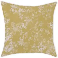 Curt Bauer Mako-Brokat-Damast Bettwäsche Flora violettgrün Kissenbezug einzeln 80x80 cm - gelb