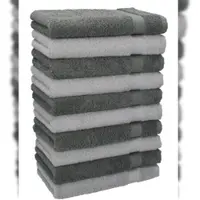 Betz 10 Stück Seiftücher PREMIUM 100% Baumwolle Seiflappen Set 30 x 30 cm Farbe anthrazit und silbergrau
