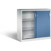 C+P Schiebetürenschrank Acurado, H1200xB1200xT500mm, Front Fernblau, Korpus Lichtgrau (2057-09)