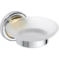 BRILLANTBAD BETRO GOLD Seifenhalter mit Glasschale Messing Gold Chrom 110x65x138 mm für Bad & Küche >> zum Bohren