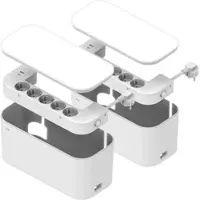 Revolt 2er-Set 5-fach Steckdosenl. mit Kabelb., 1x USB-A 20W 1x USB-C 20W