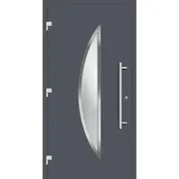 Haustuerenland.de Smarte Haustür "GERALDINE" 79 mm RC2 mit Fingerprint Schiefergrau RAL 7015 beidseitig außen öffnend DIN links