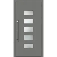 Haustuerenland.de Smarte Haustür "ANNELIESE" 79 mm RC2 mit Fingerprint Graualuminium RAL 9007 innen öffnend DIN links
