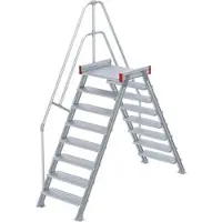 Euroline 512 Überstieg 60° 800mm Stufenbreite 2x8 Stufen Alu gerieft