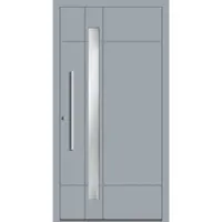 Haustuerenland.de Aluminium Haustür RC2 "ANDREA" 78 mm Fenstergrau RAL 7040 beidseitig innen öffnend DIN links