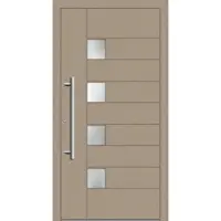 Haustuerenland.de Haustür mit Fingerprint "HENRIKE" 79 mm RC2 Graubeige RAL 1019 innen öffnend DIN links