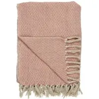 Ib Laursen Sommerdecke Karomuster creme/coral sands