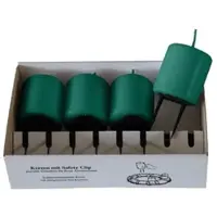Kopschitz Kerzen 4er Set Adventskerzen mit Safety Clip und Kerzenstecker (Haltekrallen) Dunkelgrün 8 x ? 5 cm