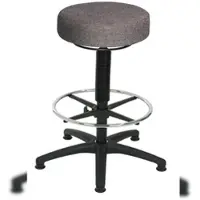 Proregal Hocker Louisville | Sitzhöhe 61-87cm | Ø 63cm | Tragfähigkeit 110kg | Polstersitze | Kunststoff-Fußkreuz, Fußring, Gleiter | Anthrazit