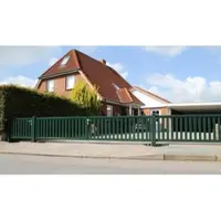 Meingartenversand.de Alu Vorgartenzaun Norderney - 200 x 110 cm (L x H) - Tannengrün (RAL 6009), pulverbeschichtet - Senkrechtzaun - mit Montageset - 10 Jahre Garantie