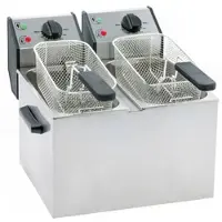 Stalgast GmbH ROLLER GRILL Fritteuse mit zwei Becken, 2 x 5 Liter, Abmessung 390 x 425 x 320 mm (BxTxH)