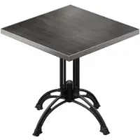 GGM Möbel BMLG | Bistro Tisch | 80 x 80 x 75 cm | Quadratisch | Edelstahl Rand | Wenge / Schwarz
