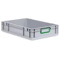 Proregal Eurobox NextGen Color | HxBxT 12x40x60cm | 23 Liter | Griffe grün geschlossen | Glatter Boden | Eurobehälter, Transportbox, Transportbehälter