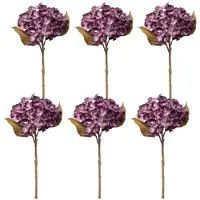 Creativ Green künstliche Pflanze Hortensie, 46cm, lila, 6er Set