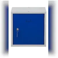 Proregal Würfelschrank Monkey | HxBxT 38x38x38 cm | Zylinderschloss | Grau-Blau