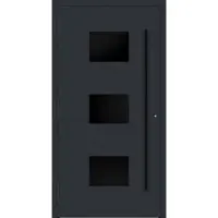 Haustuerenland.de Aluminium Haustür "MARGARETE" 90 mm RC2 BLACKLINE Anthrazit RAL 7016 außen öffnend DIN links